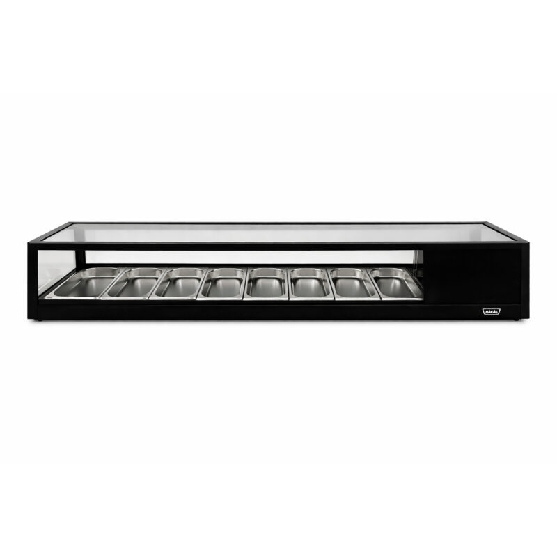 Vitrina De Sushi Recta 1800 Mm. Negra