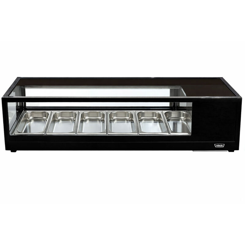 Vitrina De Sushi Recta 1529 Mm. Negra