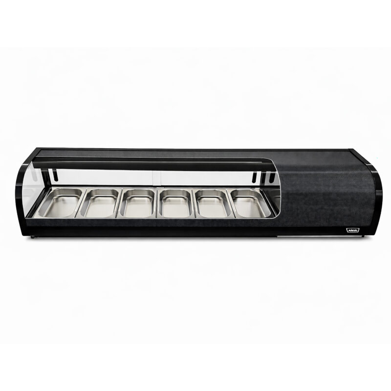 Vitrina De Sushi Curva 1529 Mm. Negra