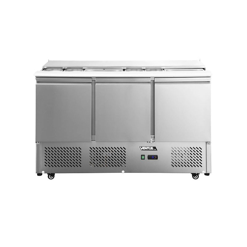 Mesón Saladette 3 Ptas Acero Inox. VMRSL-385 Benefit Ventus