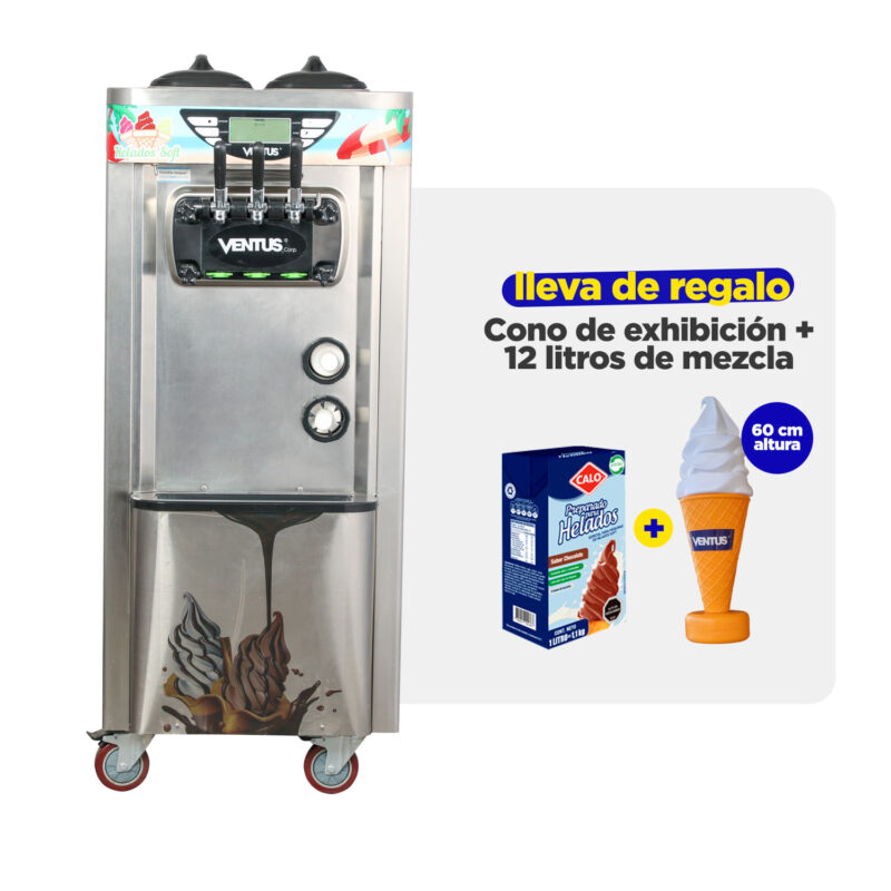 Maquina de helado Vsp-30 Pro +Cono +Caja Base12L Ventus