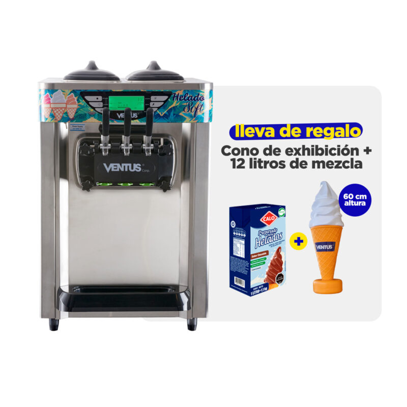 Maquina de helado Vsp-30S +Cono +Caja Base12L Ventus