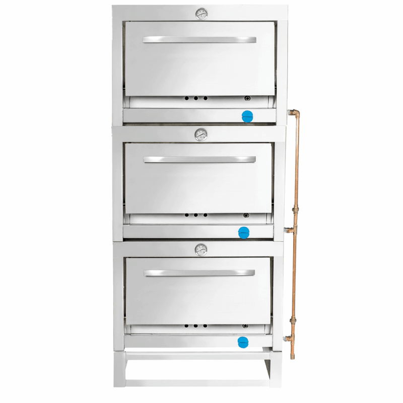 Horno 3 Cámaras INOX 58x65 Gas Licuado VHG-3C VENTUS