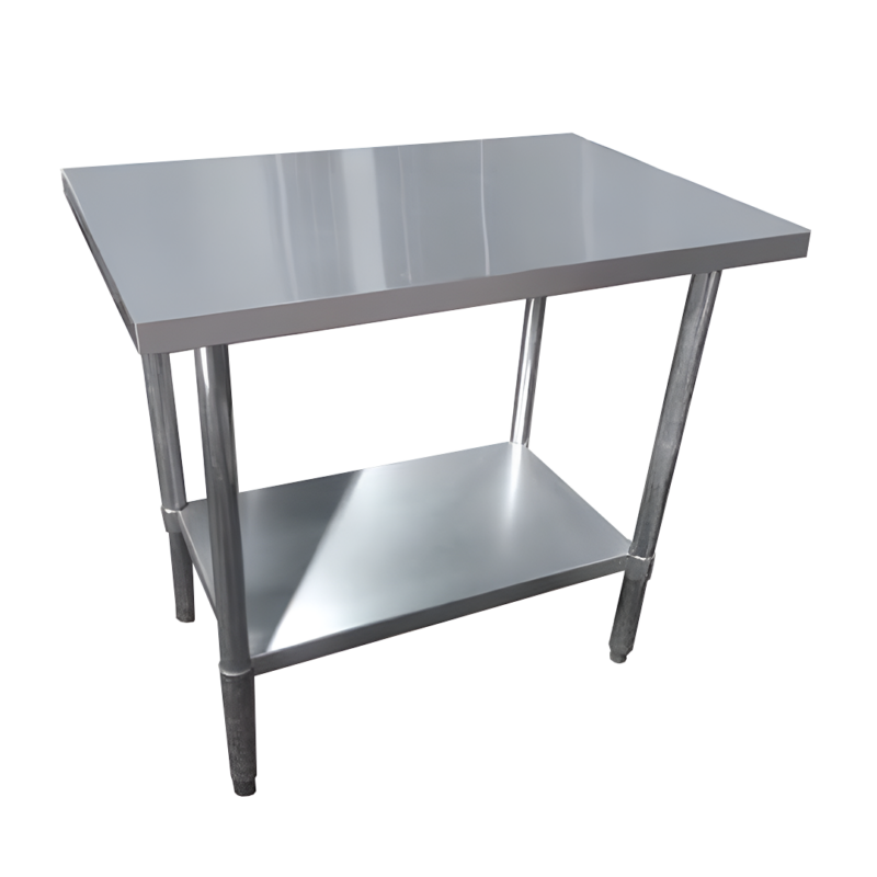 MESON CENTRO ITA WT-9060-4 INOX. 90X60x85 CMS, REPISA Y PATAS EN ACERO GALVANIZADO