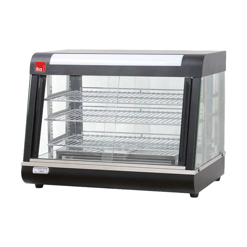 VITRINA MANTENEDORA DE CALOR NEGRA 900X495X610