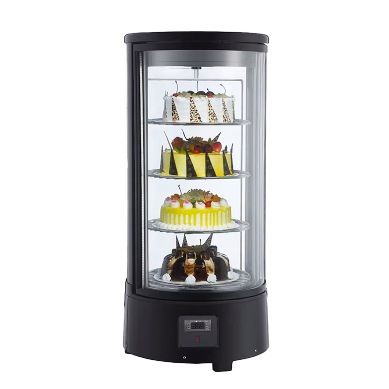 VITRINA REFRIGERADA ITA CKD 72 PASTELERA REDONDA NEGRA GIRATORIA 72 LITROS