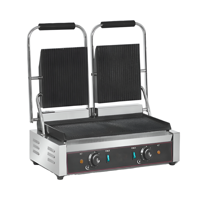 PLANCHA ELECTRICA PANINI GRILL ITA CK-823 (58x40x21cm) doble aca