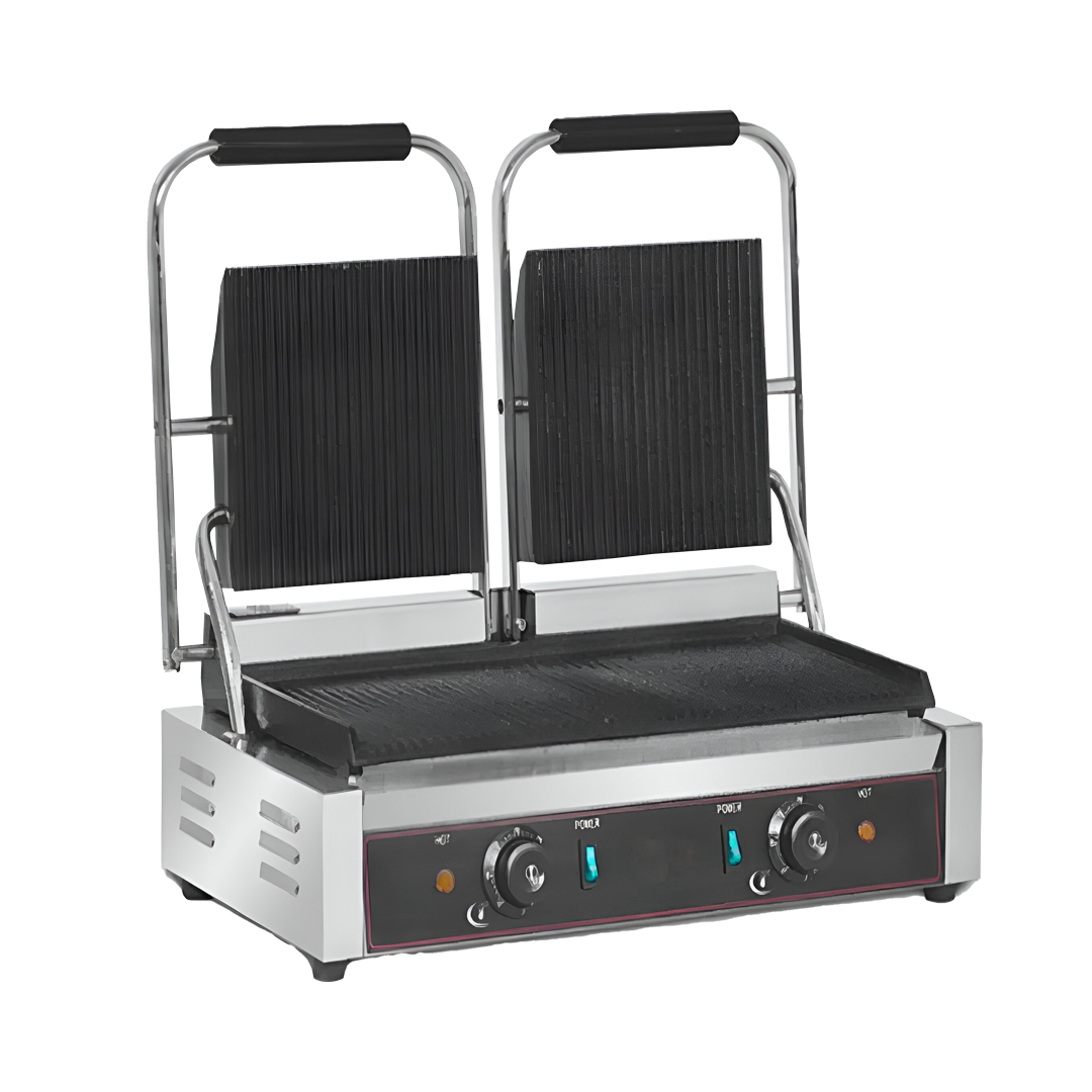 PLANCHA ELECTRICA PANINI GRILL ITA CK-823 (58x40x21cm) doble aca