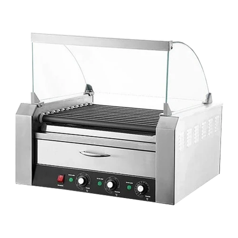 ROLLER HOT DOG ITA 9 RODILLOS RHD-9, CAJÓN MANTENEDOR DE PAN CALIENTE Y CÚPULA INCORPORADA