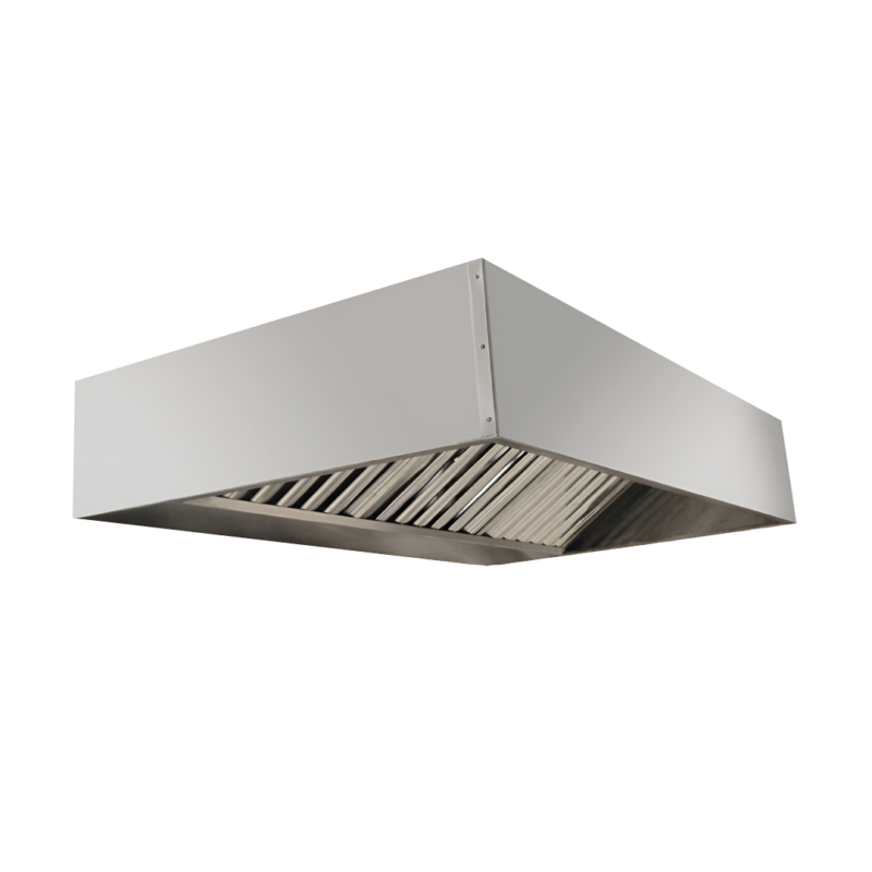 CAMPANA CENTRAL ACERO INOX. 2500x1300x350MM 10 FILTROS