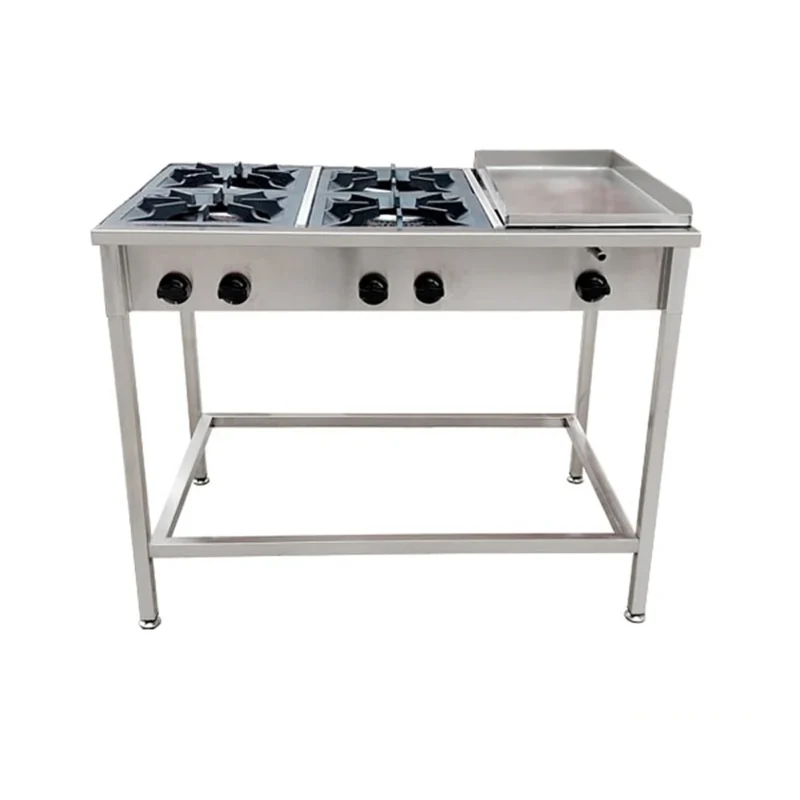Anafe a Gas 4 Platos con Plancha Churrasquera Cousiño