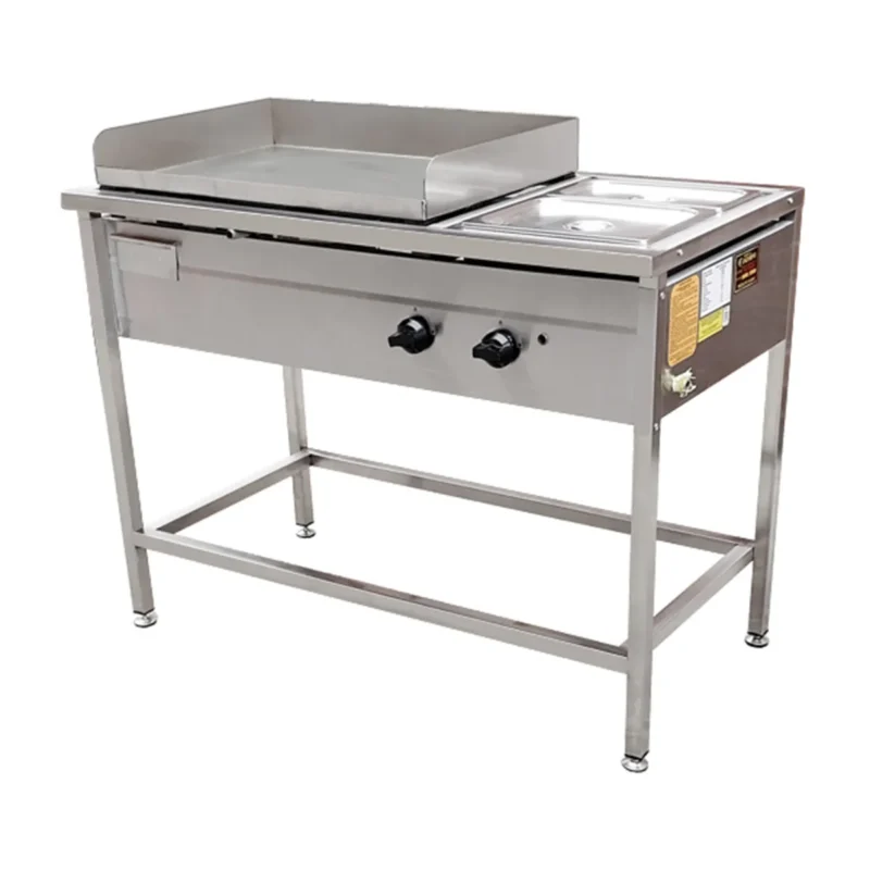 Plancha Churrasquera a Gas 50×70 cm con Baño María Cousiño
