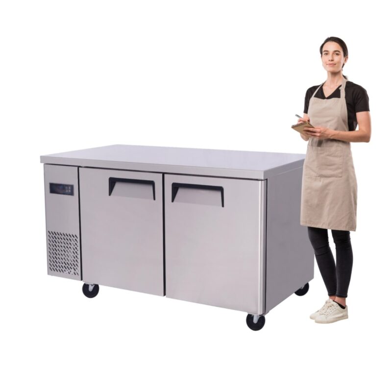 Meson refrigerado 120 cm acero inox. 2 ptas 290 lt. Cód.YPL9123